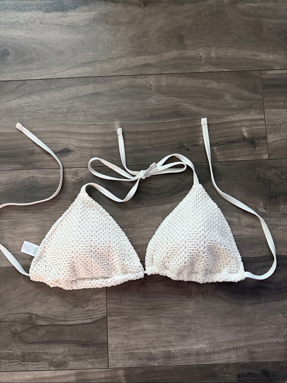 American Eagle Outfitters White Crochet Bandeau Triangle Top